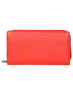 Sassora - Genuine Premium Leather Women Red RFID Protected Purse (M)
