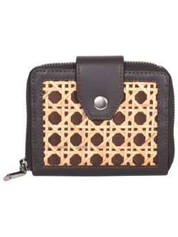 Sassora - Leather & Kane Material Brown Women Purse (S)