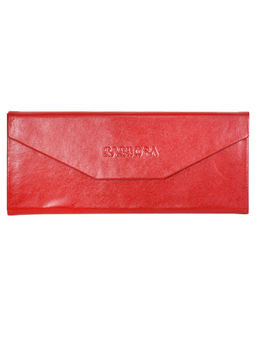Sassora - Genuine Leather Red Unisex Foldable Spectacle Case (M)