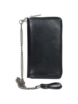 Sassora - Black Shiny Leather RFID Travel Organizer for Women (M)