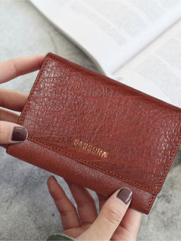 Sassora - Genuine Leather Brown RFID Women Wallet (M)
