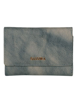 Sassora - Women Grey Genuine Leather RFID Wallet (M)