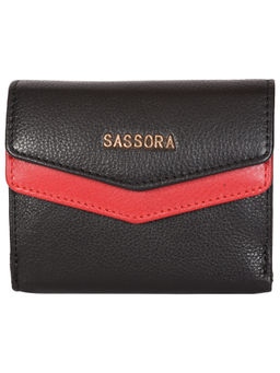 Sassora - Genuine Leather RFID Women Black Wallet (S)