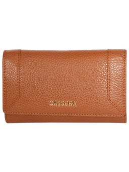 Sassora - Premium Leather Brown RFID Women Wallet (M)