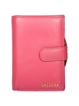 Sassora - Pink Premium Leather Magnet RFID Women Wallet (M)