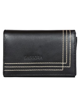 Sassora - Premium Leather Girls RFID Black Wallet (M)