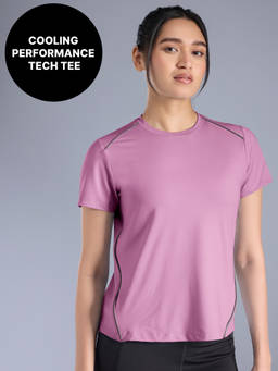 Kica - Quick Dry Performance Tee with Cooling Tech & Reflective Detail KIC027 Pink