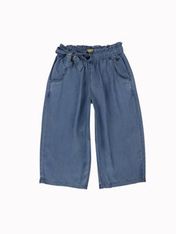 Gini & Jony - Girls Blue Embroidery Cotton Culottes