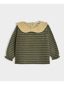 Mi Arcus - Full Sleeves Peter Pan Collar Stripes Top for Girls