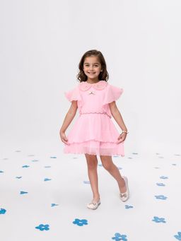 Toonyport - Pink Solid/Plain Girls Fit and Flare Dress