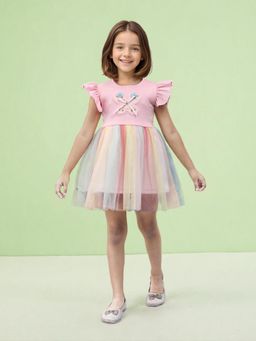 Toonyport - Pink Ombre Girls Fit and Flare Dress