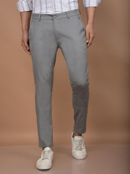CRIMSOUNE CLUB - Men Grey Checked Trouser