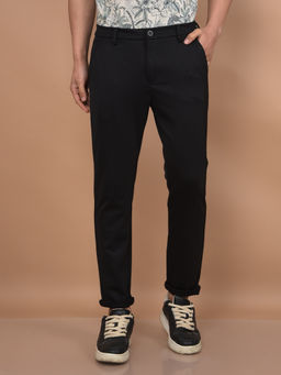 CRIMSOUNE CLUB - Men Black Checked Trouser