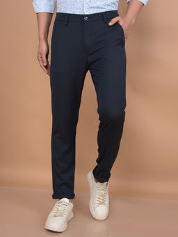 CRIMSOUNE CLUB - Men Navy Blue Printed Trouser