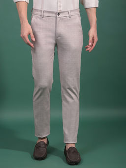 CRIMSOUNE CLUB - Men Grey Checked Trouser