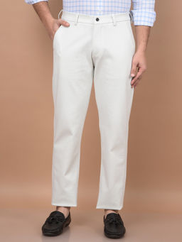 CRIMSOUNE CLUB - Men White Printed Knitted Trouser