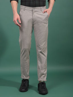 CRIMSOUNE CLUB - Men Grey Vertical Stripes Trouser