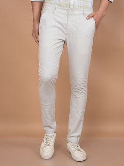 CRIMSOUNE CLUB - Men Beige Textured Trouser