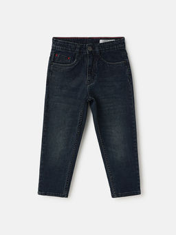 Blue Giraffe - Boys Blue Mid Rise Carrot Fit Jeans