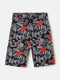 Blue Giraffe - Boys Multi-Color Mid Rise Regular Fit Bermuda Shorts