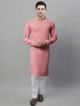 SG LEMAN - Peach Men Kurta with Pyjama