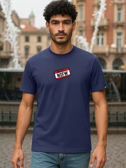 Bewakoof - Men Navy Blue Typography T-shirt