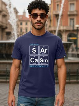 Bewakoof - Men Navy Blue Typography T-shirt