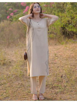 Babli - Beige Embroidered Co-Ord Set