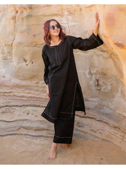 Babli - Black Solid/Plain Co-Ord Set