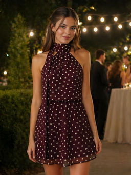 Don’t be basic - Brown Polka Dots Drop Waist 1 Dress