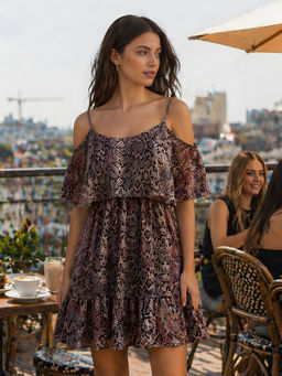 Don’t be basic - Brown Animal Print Flared 1 Dress