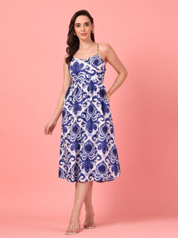 GULABiDRESS - Blue Printed Empire 1 Dress