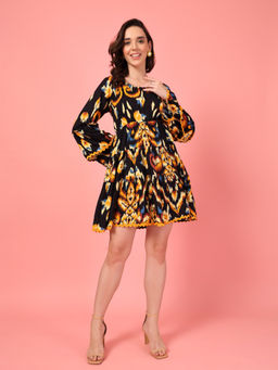 GULABiDRESS - Black Printed Empire 1 Dress