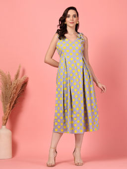 GULABiDRESS - Grey Printed Empire 1 Dress