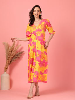 GULABiDRESS - Pink Floral Empire 1 Dress