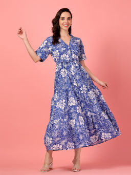 GULABiDRESS - Blue Floral Empire 1 Dress