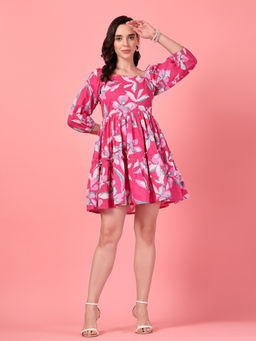 GULABiDRESS - Pink Floral Empire 1 Dress