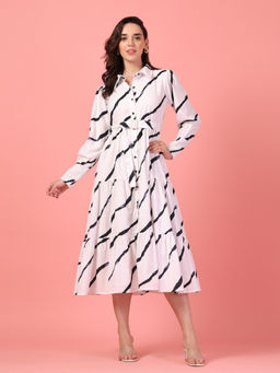 GULABiDRESS - White Printed Empire 1 Dress