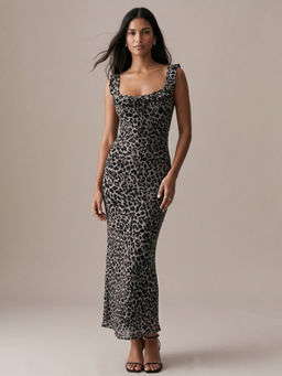 Outzidr - Black Animal Print Bodycon 1 Dress