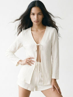 Outzidr - Cream Textured Co-Ord Set