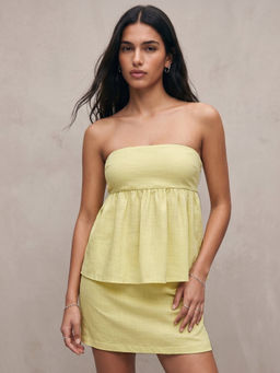 Outzidr - Yellow Solid/Plain Co-Ord Set