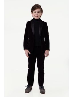 One Friday - Kids Boys Burgundy Velvet Blazer with Trouser (Set of 2)
