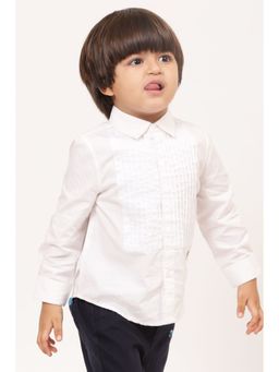 One Friday - Baby Boys Off White Woven Cotton Shirt