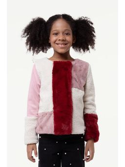 One Friday - Kids Girls Pink Round Neck Jacket