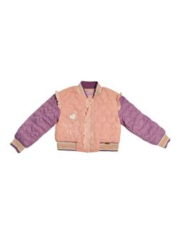 One Friday - Kids Girls Peach Heart Shape Quilted Jacket
