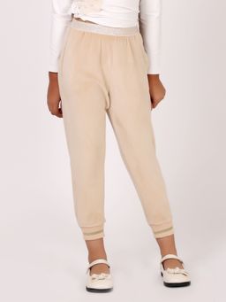 One Friday - Kids Girls Beige Relaxed Knitted Jogger