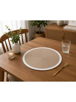 Prakartik - Cotton Braided 38 cm Round Placemat