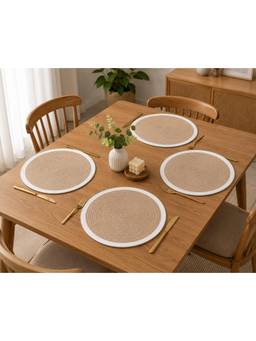 Prakartik - Cotton Braided 38 cm Round Placemat (Pack of 4)