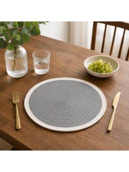 Prakartik - Cotton Braided 38 cm Round Placemat