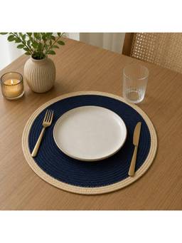 Prakartik - Cotton Braided 38 cm Round Placemat